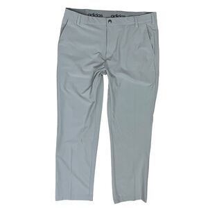 Adidas Golf Gray Silicone Logo Flat Front Polyester Men’s Pants Sz 36x32 NWOT